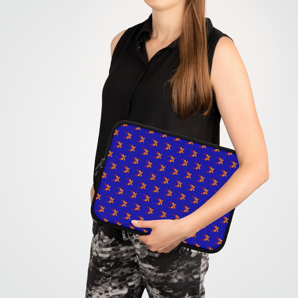 Geotrott Orange Magnum Guns Pattern Blue Laptop Sleeve