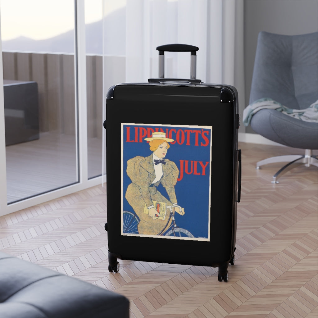 Getrott Lippincotts July World Classic Poster Black Cabin Suitcase Extended Storage Adjustable Telescopic Handle Double wheeled Polycarbonate Hard-shell Built-in Lock-Bags-Geotrott