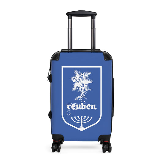 Geotrott Tribes Of Israel Reuben Blue Cabin Suitcase Extended Storage Adjustable Telescopic Handle Double Wheeled Polycarbonate Hard-Shell Built-In Lock