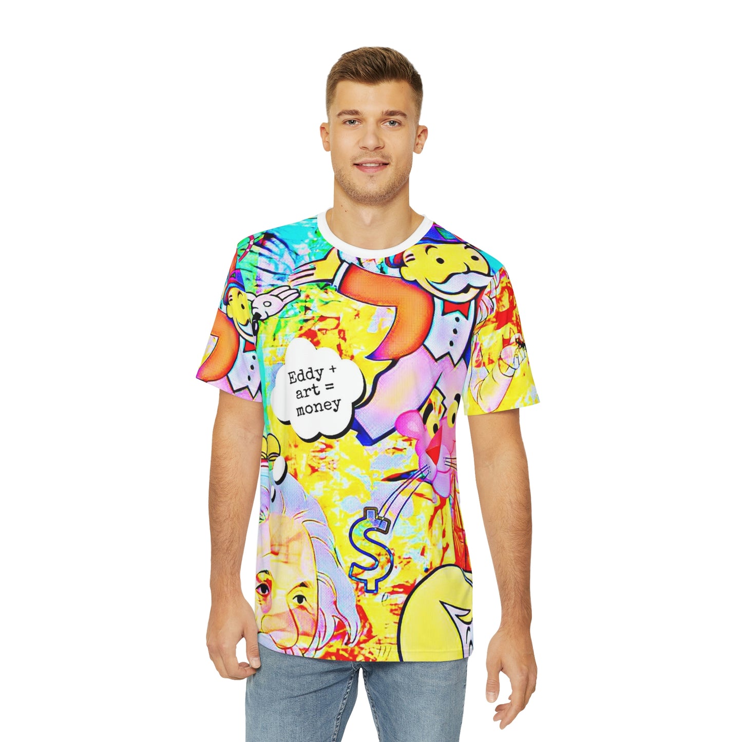 Copy Of Copy Of Copy Of Eddy Bogaert Graffiti Bieber Statue Of Liberty Art Men'S Polyester Tee (Aop)