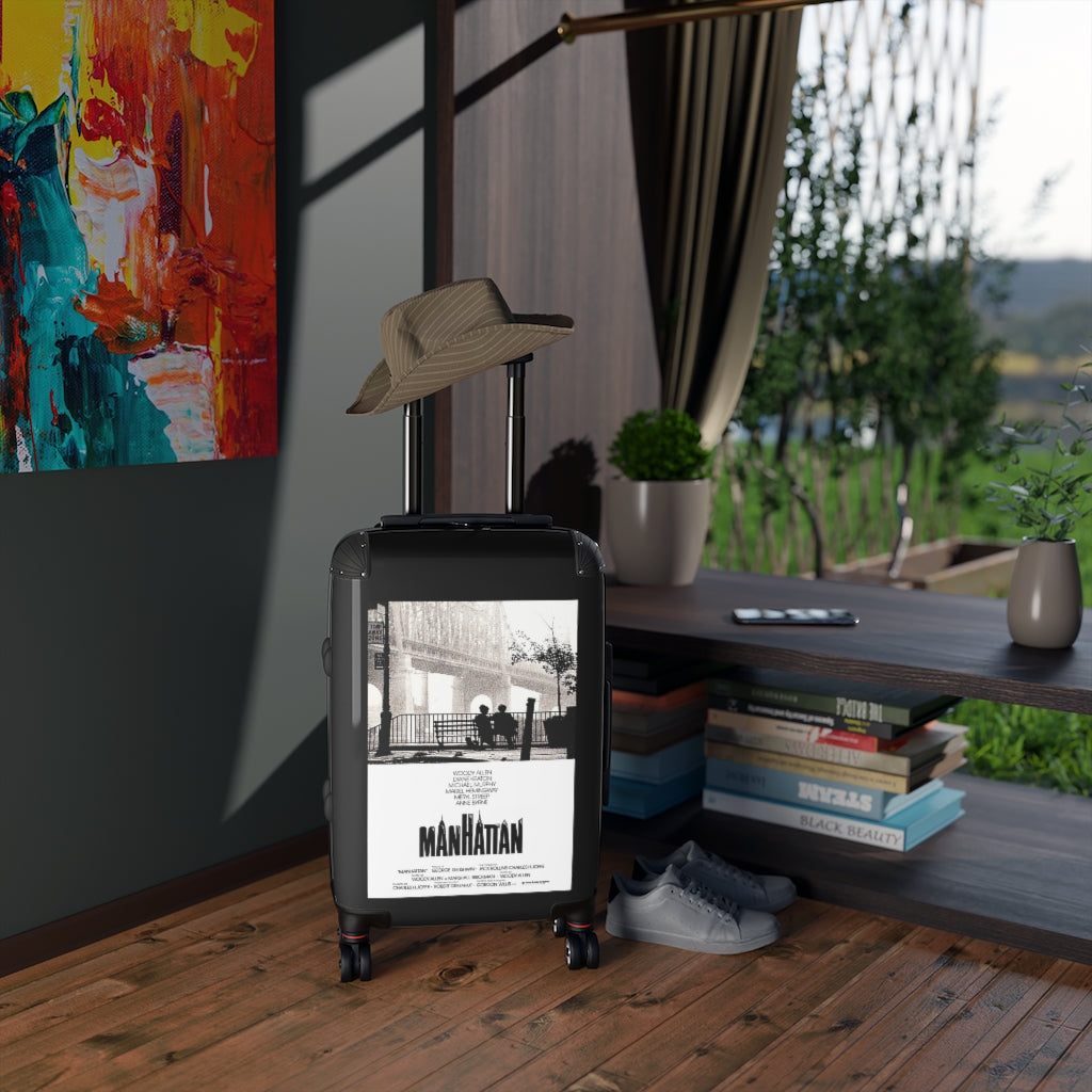Geotrott Manhattan Movie Poster Collection Cabin Suitcase Extended Storage Adjustable Telescopic Handle Double Wheeled Polycarbonate Hard-Shell Built-In Lock