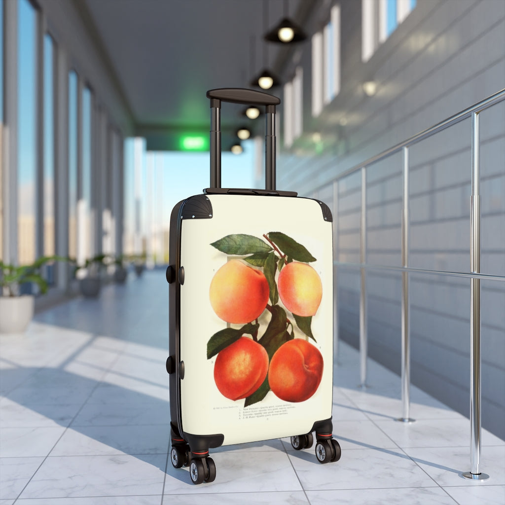 Geotrott Peach Varieties Farm Collection Cabin Suitcase Extended Storage Adjustable Telescopic Handle Double Wheeled Polycarbonate Hard-Shell Built-In Lock