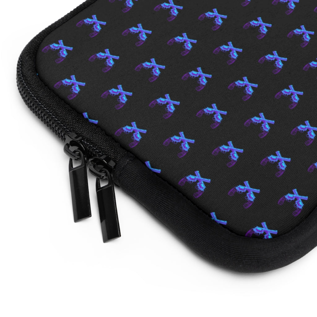Geotrott Blue Magnum Guns Pattern Black Laptop Sleeve