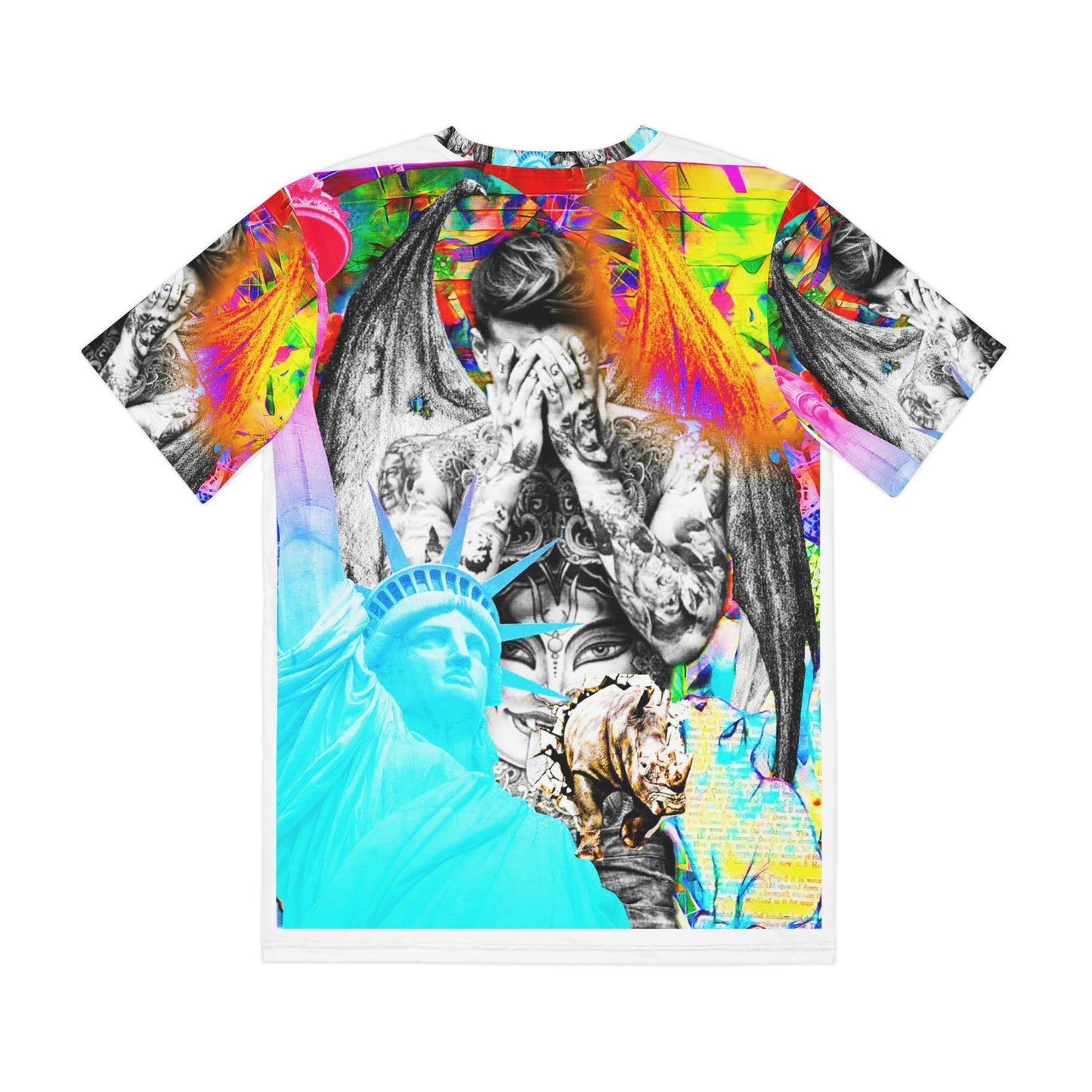 Eddy Bogaert Graffiti Bieber Statue Of Liberty Art Men'S Polyester Tee (Aop)