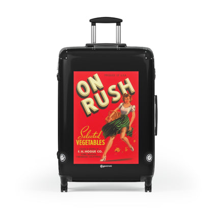 On Rush Selected Vegetables Vintage Posters Retro Ad Luggage Bag Rolling Suitcase Spinner