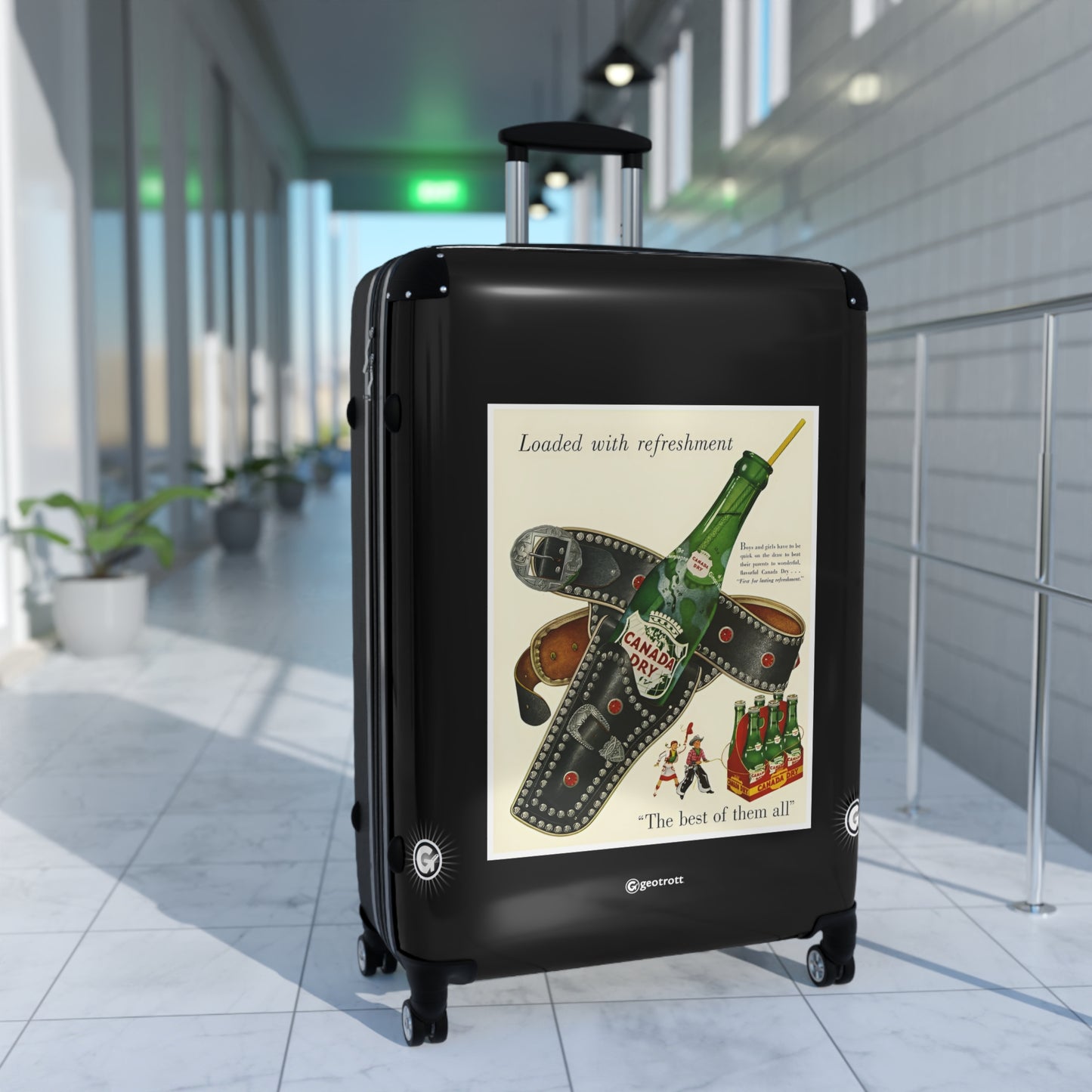 Canada Dry Club Soda Sparking Water Vintage Posters Retro Ad Luggage Bag Rolling Suitcase Spinner