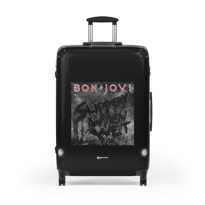 Bon Jovi Slippery When Wet  Eighties Music Album Luggage Bag Rolling Suitcase Spinner