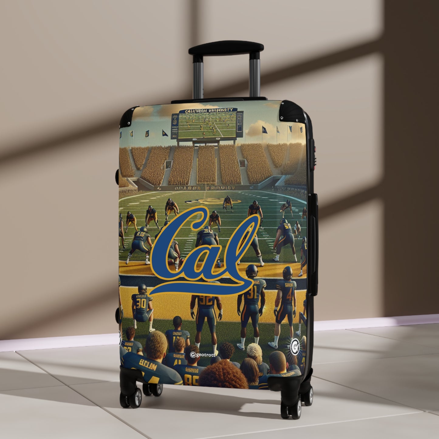 California University Golden Bears Football Team Luggage Bag Rolling Suitcase Spinner