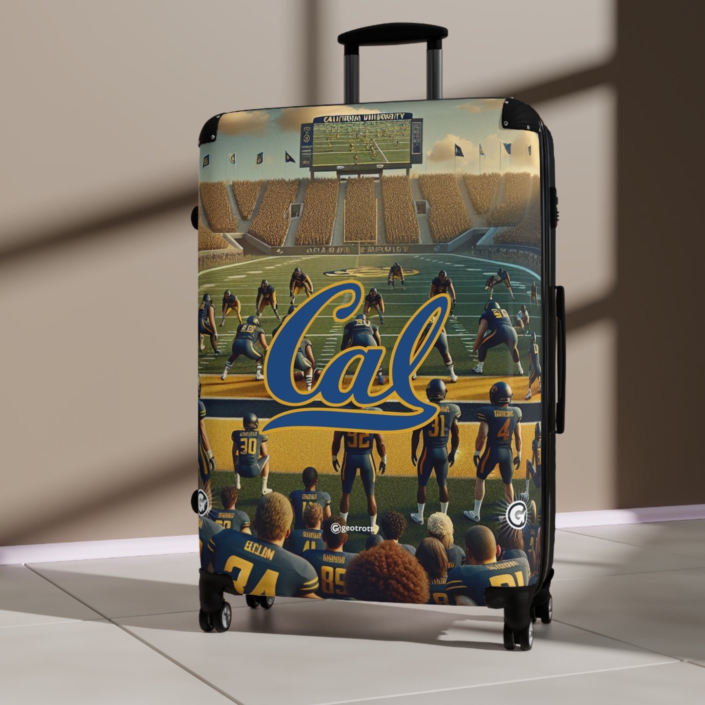 California University Golden Bears Football Team Luggage Bag Rolling Suitcase Spinner