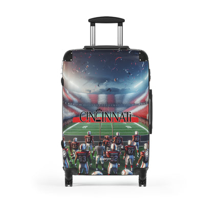 Cincinnati University Bearcats Football Team Luggage Bag Rolling Suitcase Spinner