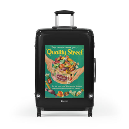 Quality Street Chocolates and Toffees Vintage Posters Retro Ad Luggage Bag Rolling Suitcase Spinner