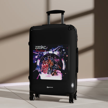 Zodiac Disco Alliance Eighties Music Album Luggage Bag Rolling Suitcase Spinner