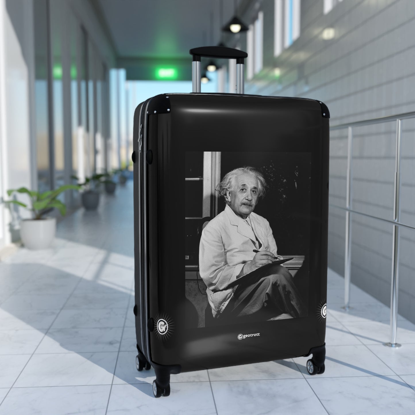 Albert Einstein two days before turning 65  20TH CENTURY Photos Luggage Bag Rolling Suitcase Spinner