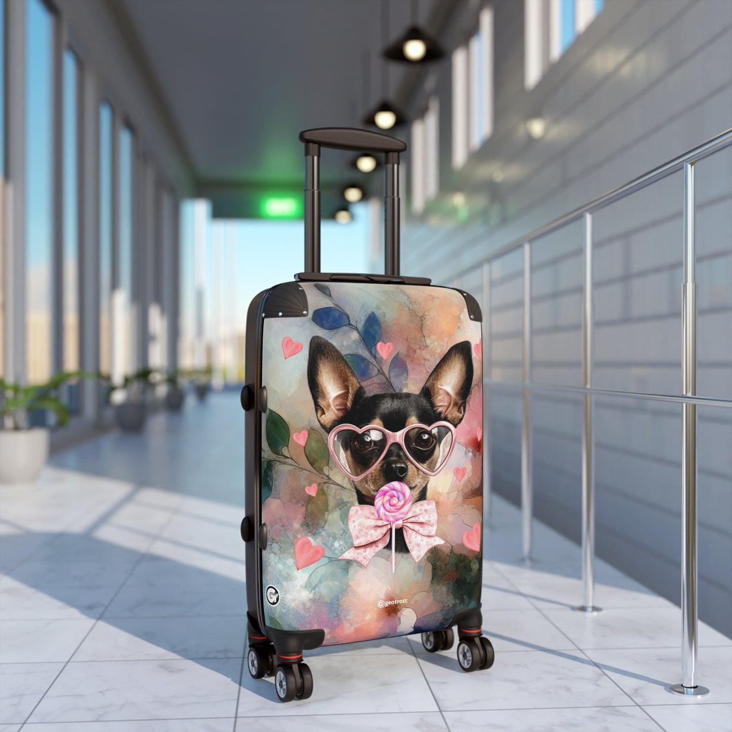 Lollipop Dreams Chihuahua Luggage Bag Rolling Suitcase Spinner