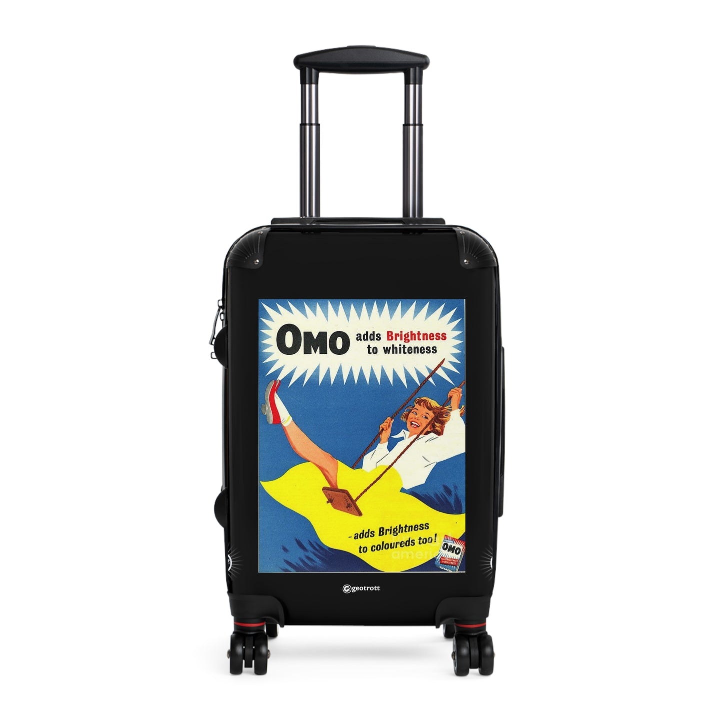 Omo Liquid Laundry Detergent Vintage Posters Retro Ad Luggage Bag Rolling Suitcase Spinner