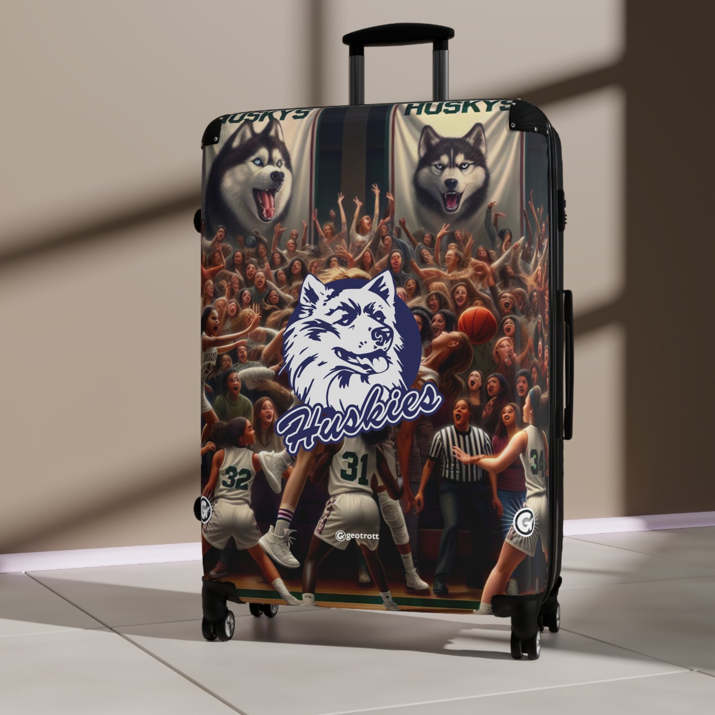 North Hollywood Huskies Freshman Girls Basketball Team Luggage Bag Rolling Suitcase Luggage Spinner