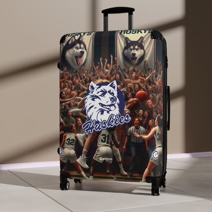 North Hollywood Huskies Freshman Girls Basketball Team Luggage Bag Rolling Suitcase Luggage Spinner