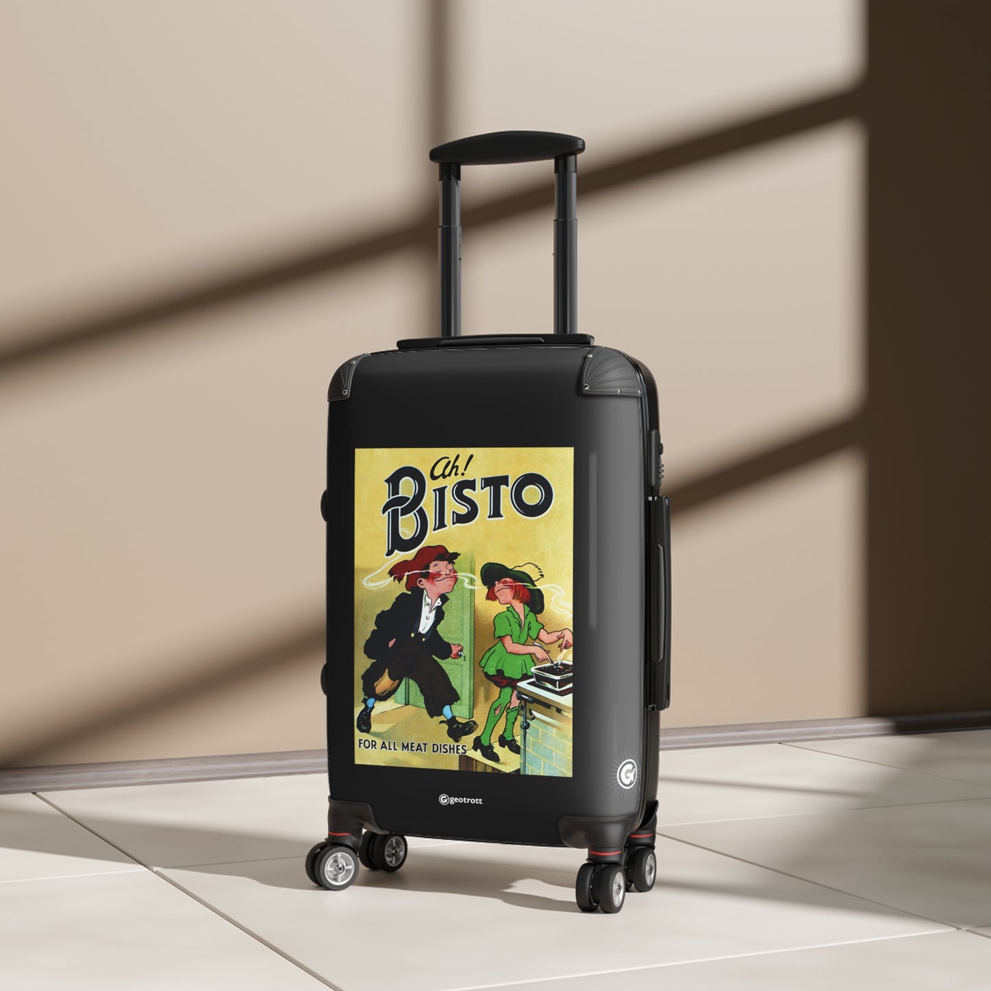 Ah Bisto For All Meat Dishes Vintage Posters Retro Ad Luggage Bag Rolling Suitcase Spinner