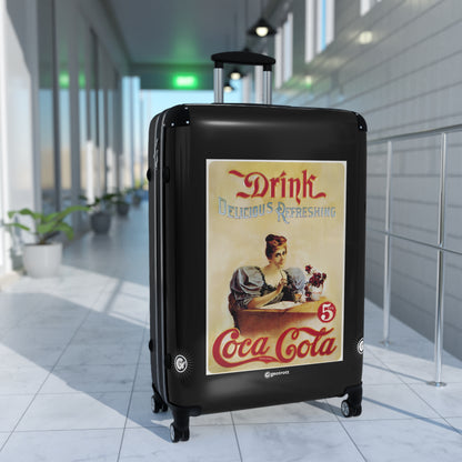 Drink Delicious Refreshing Coca-Cola Vintage Posters Retro Ad Luggage Bag Rolling Suitcase Spinner