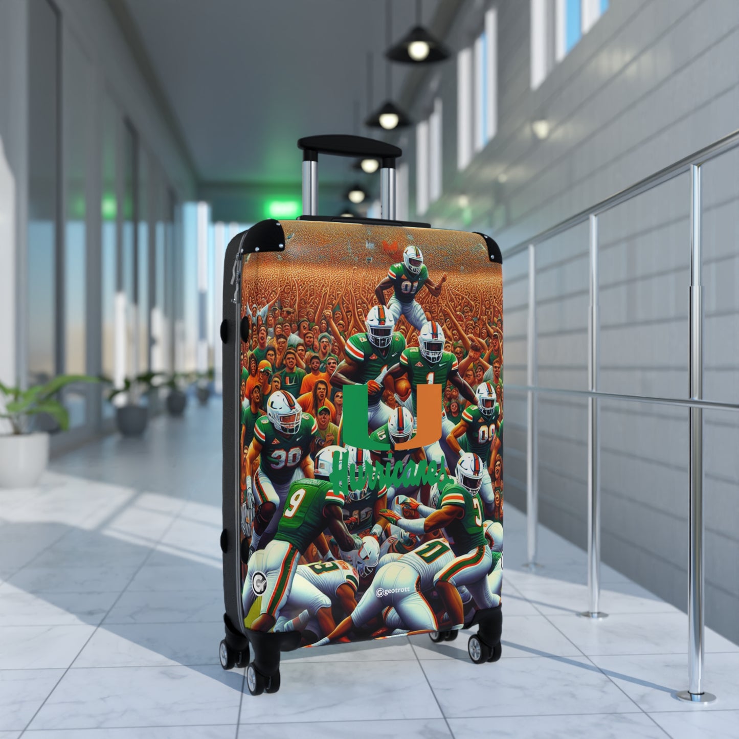 University of Miami Hurricanes College Football Team Bag Rolling Suitcase Travel Accessories