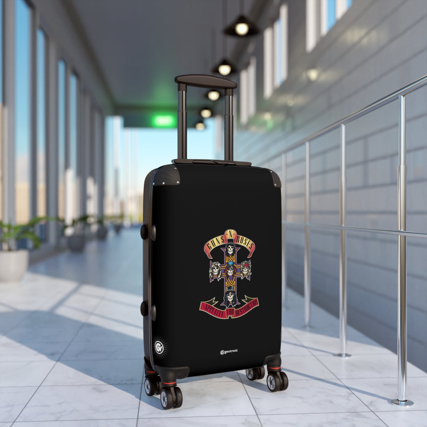 Guns and Roses Appetite for Destruction Eighties Music Album Luggage Bag Rolling Suitcase Spinner