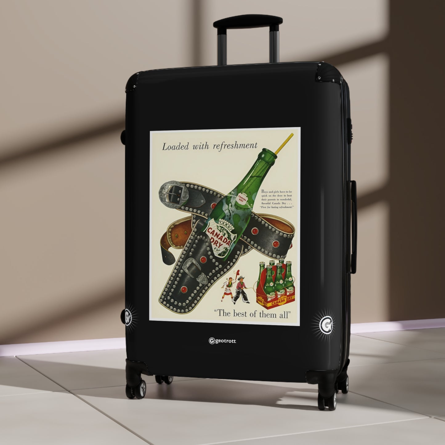 Canada Dry Club Soda Sparking Water Vintage Posters Retro Ad Luggage Bag Rolling Suitcase Spinner