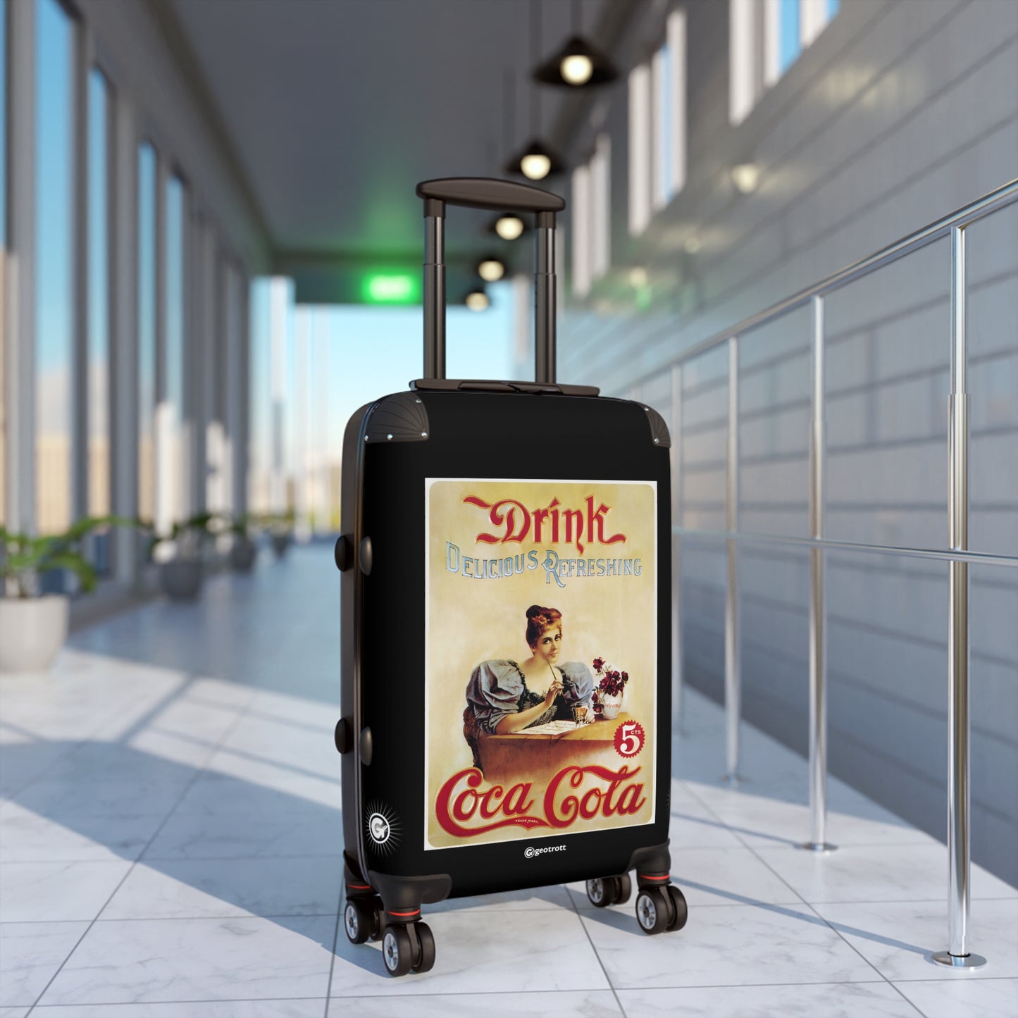 Drink Delicious Refreshing Coca-Cola Vintage Posters Retro Ad Luggage Bag Rolling Suitcase Spinner