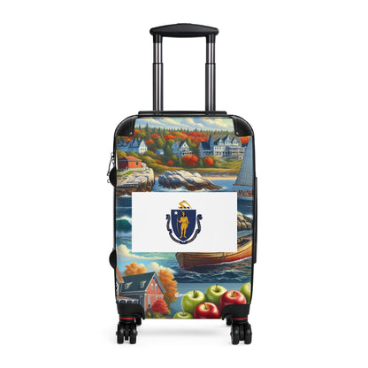 Massachusetts USA STATE FLAGS Luggage Bag Rolling Suitcase Travel Accessories