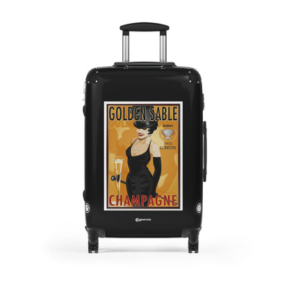 Champagne Golden Sable Vintage Posters Retro Ad Luggage Bag Rolling Suitcase Spinner