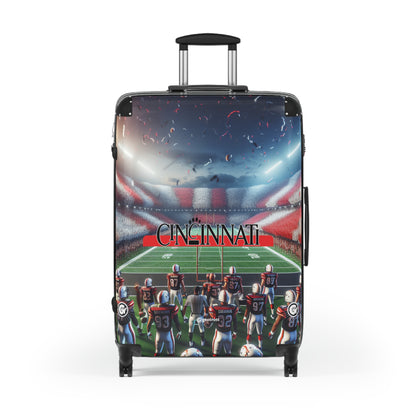 Cincinnati University Bearcats Football Team Luggage Bag Rolling Suitcase Spinner