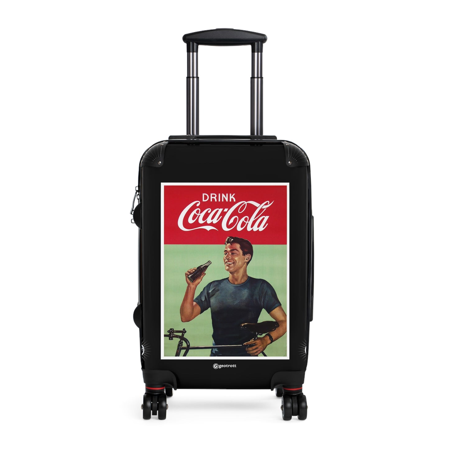 Drink Coca-Cola Handsome Fit Man Vintage Posters Retro Ad Luggage Bag Rolling Suitcase Spinner