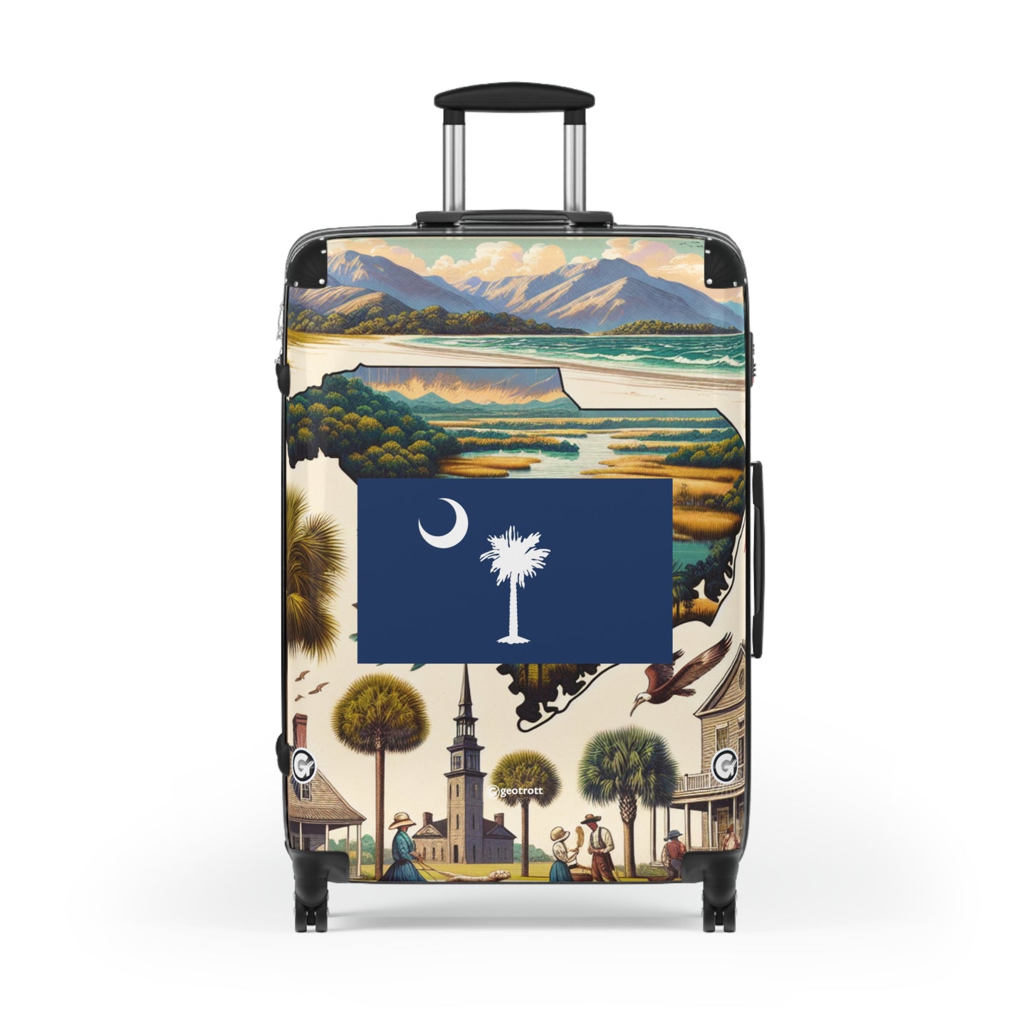 South Carolina USA STATE FLAGS Luggage Bag Rolling Suitcase Spinner