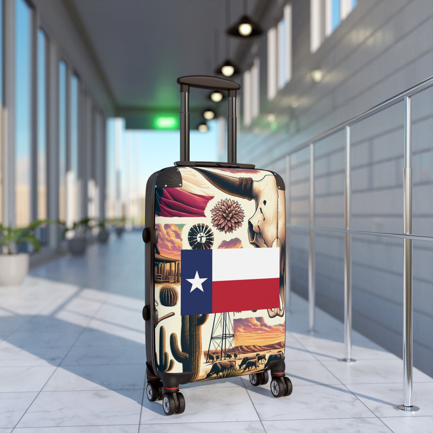 TEXAS USA STATE FLAGS Luggage Bag Rolling Suitcase Spinner