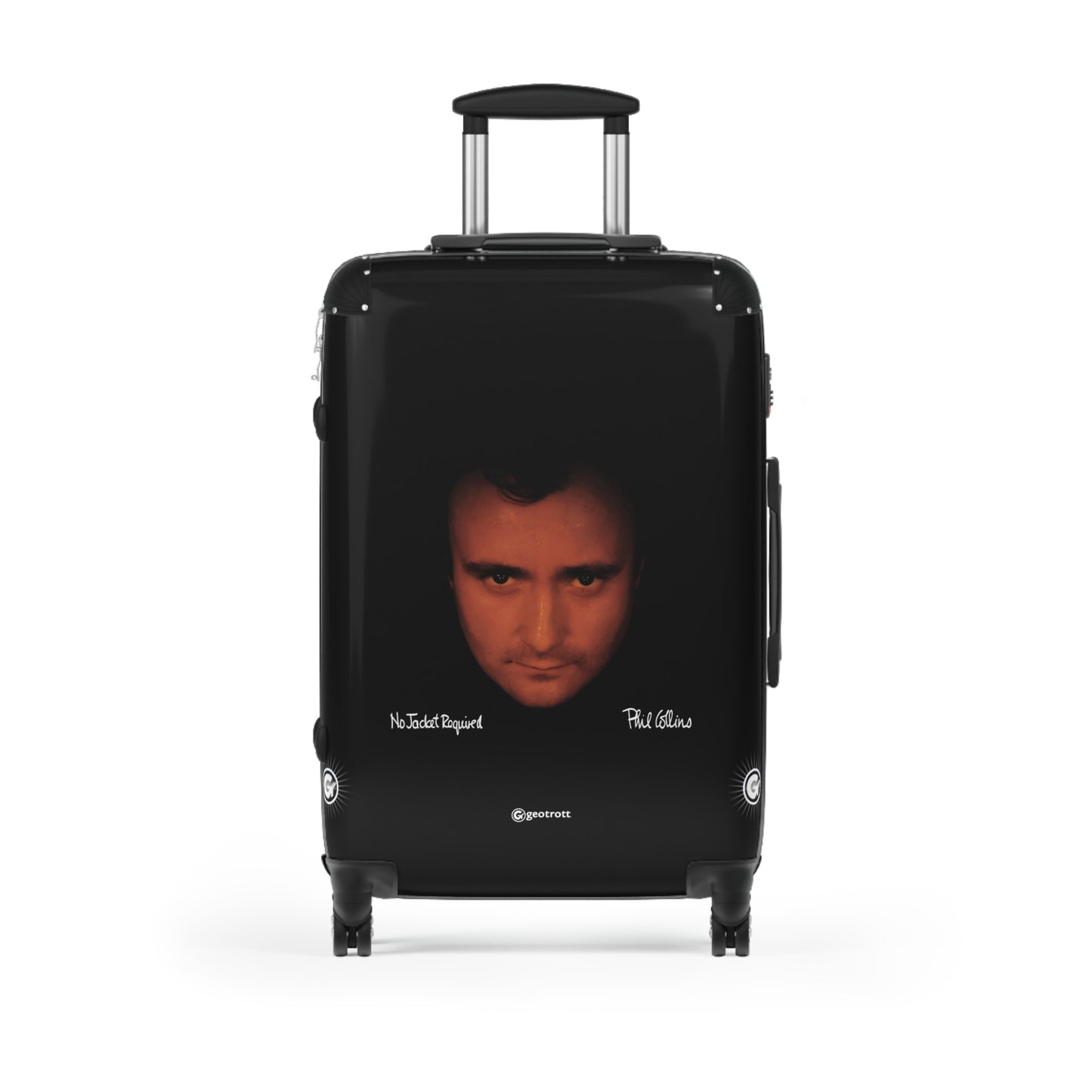 Phil Collins No Jacket Required Eighties Music Album Luggage Bag Rolling Suitcase Spinner