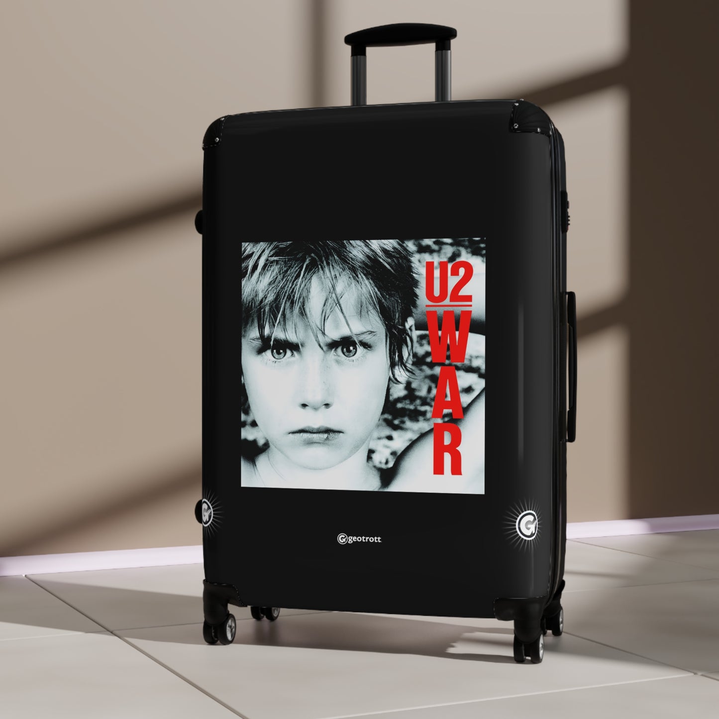 U2 War Eighties Music Album Luggage Bag Rolling Suitcase Spinner