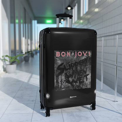 Bon Jovi Slippery When Wet  Eighties Music Album Luggage Bag Rolling Suitcase Spinner