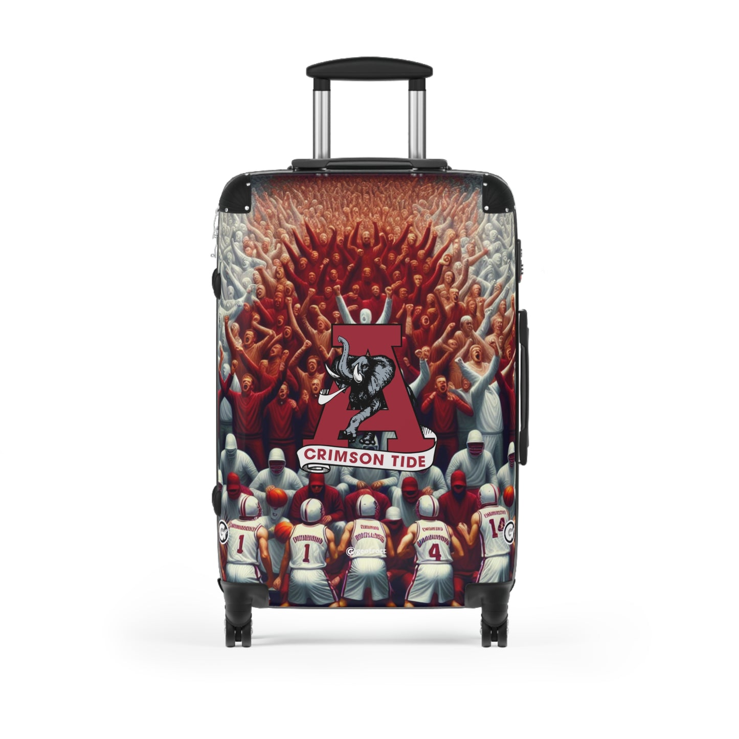 Alabama Crimson Tide Big Al College Team Luggage Bag Rolling Suitcase Spinner