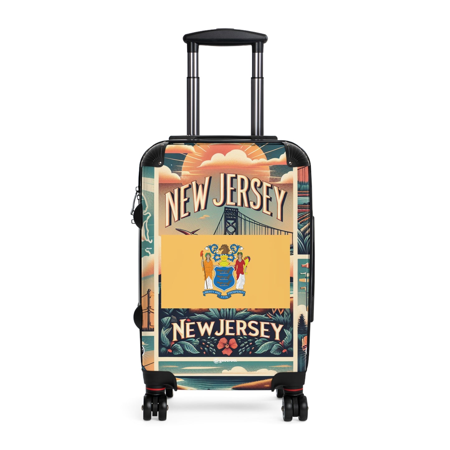 New Jersey USA STATE FLAGS Luggage Bag Rolling Suitcase Travel Accessories