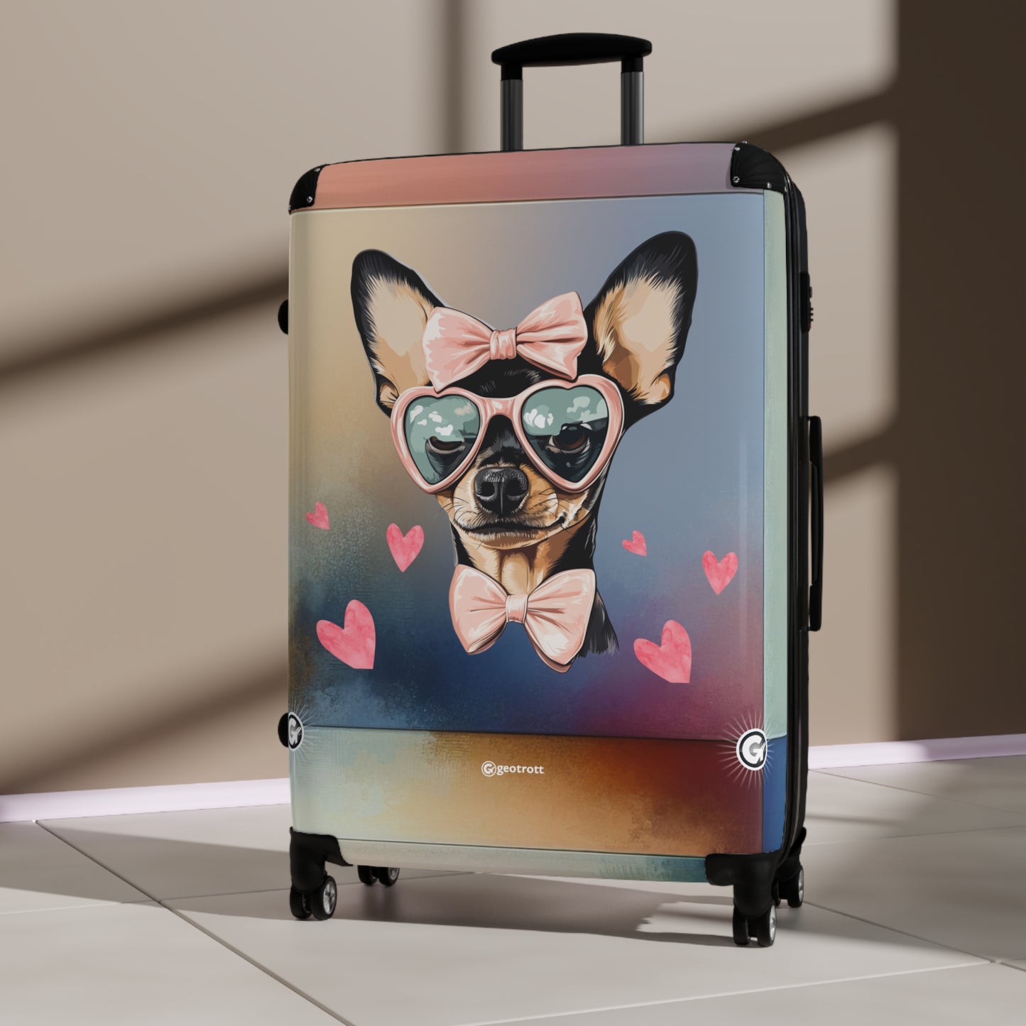 Lollipop Dreams Chihuahua Luggage Bag Rolling Suitcase Spinner