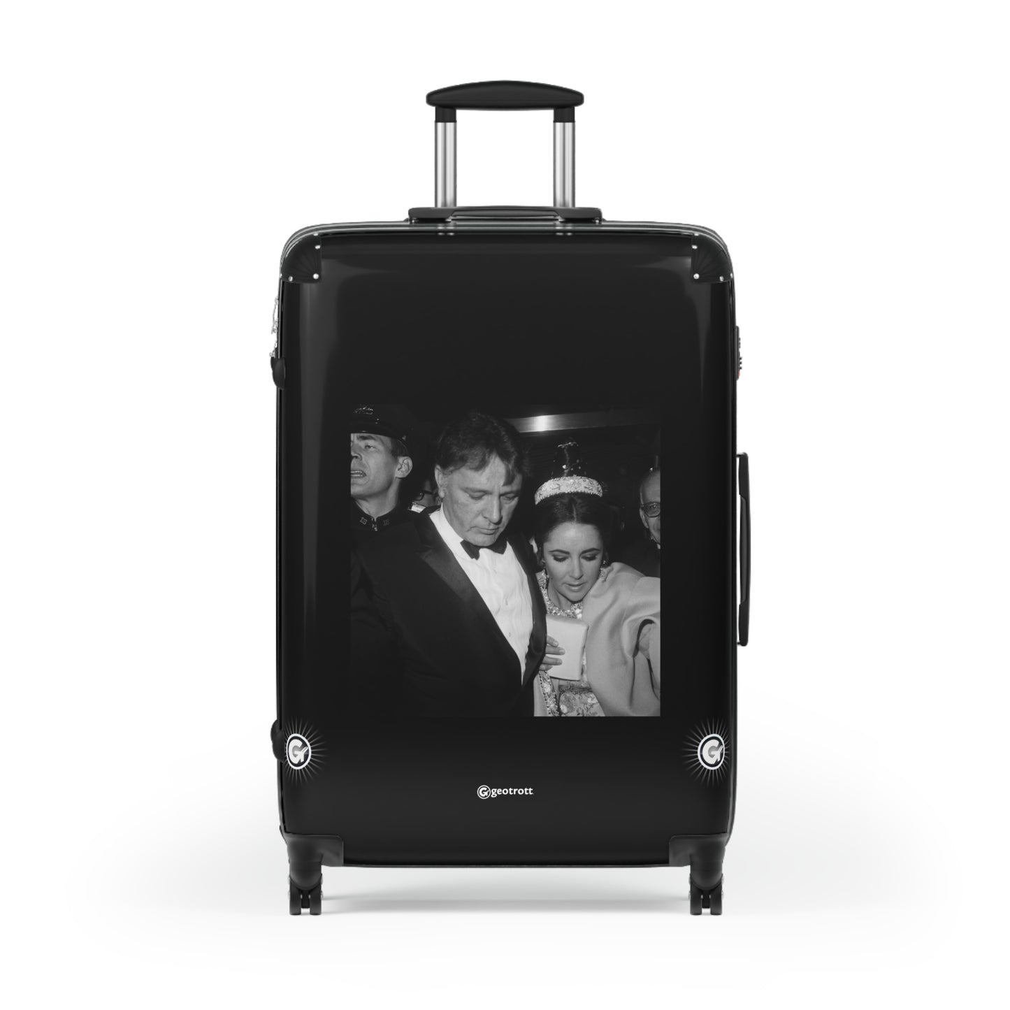 Elizabeth Taylor and Richard Burton En Route to Hotel 20TH CENTURY Photos Luggage Bag Rolling Suitcase Spinner