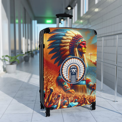 University of Illinois Retired Chief Illiniwek Mascot College Team Luggage Bag Rolling Suitcase Spinner