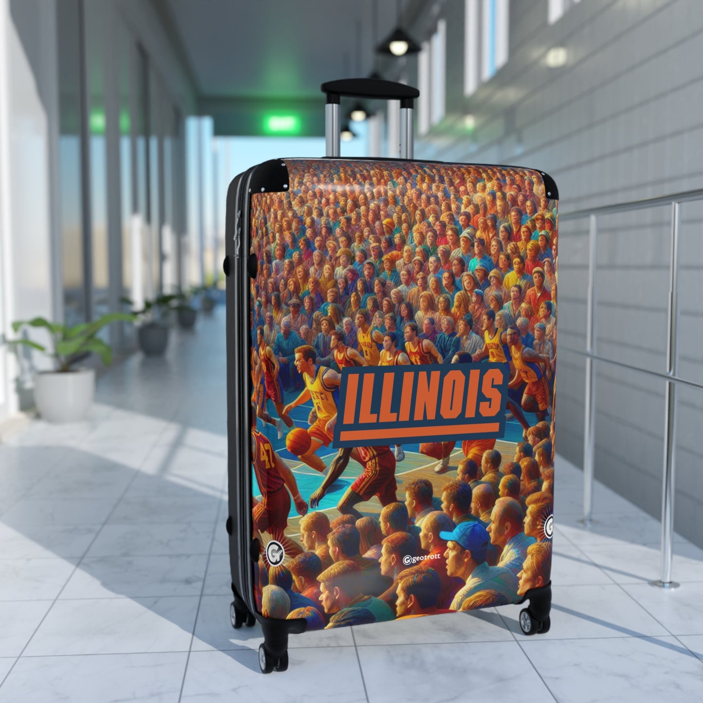 Illinois Fighting Illini men's Basketball Team Luggage Bag Rolling Suitcase Spinner