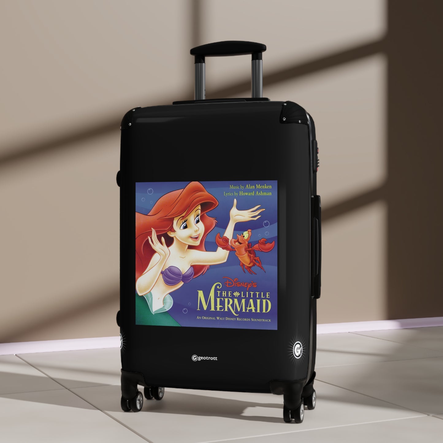 The Little Mermaid Soundtrack Eighties Music Album Luggage Bag Rolling Suitcase Spinner