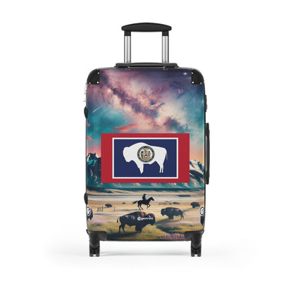 Wyoming USA STATE FLAGS Luggage Bag Rolling Suitcase Travel Accessories