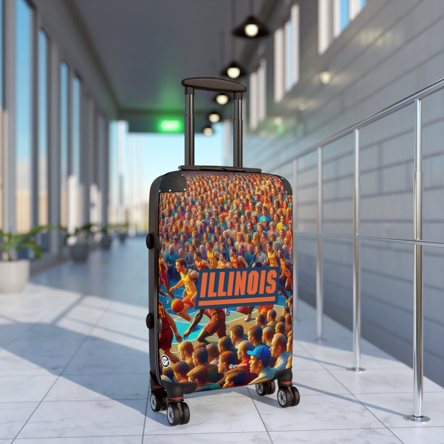 Illinois Fighting Illini men's Basketball Team Luggage Bag Rolling Suitcase Spinner