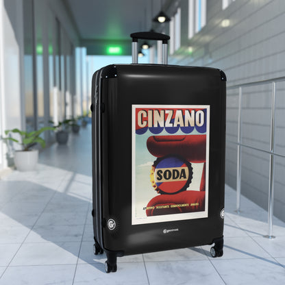 Cinzano Soda Aperitivo Dissetante Gradevolmente Amaro Vintage Posters Retro Ad Luggage Bag Rolling Suitcase Spinner