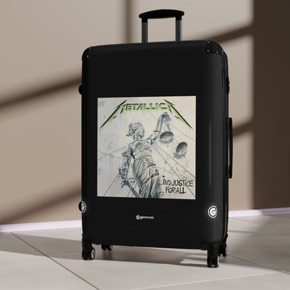 Metallica And Justice For All Eighties Music Album Luggage Bag Rolling Suitcase Spinner