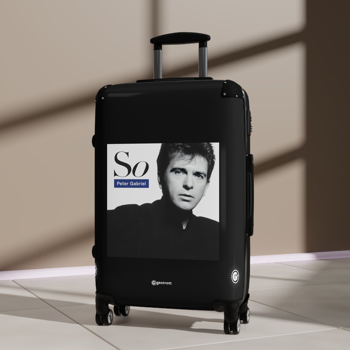 Peter Gabriel So Eighties Music Album Luggage Bag Rolling Suitcase Spinner