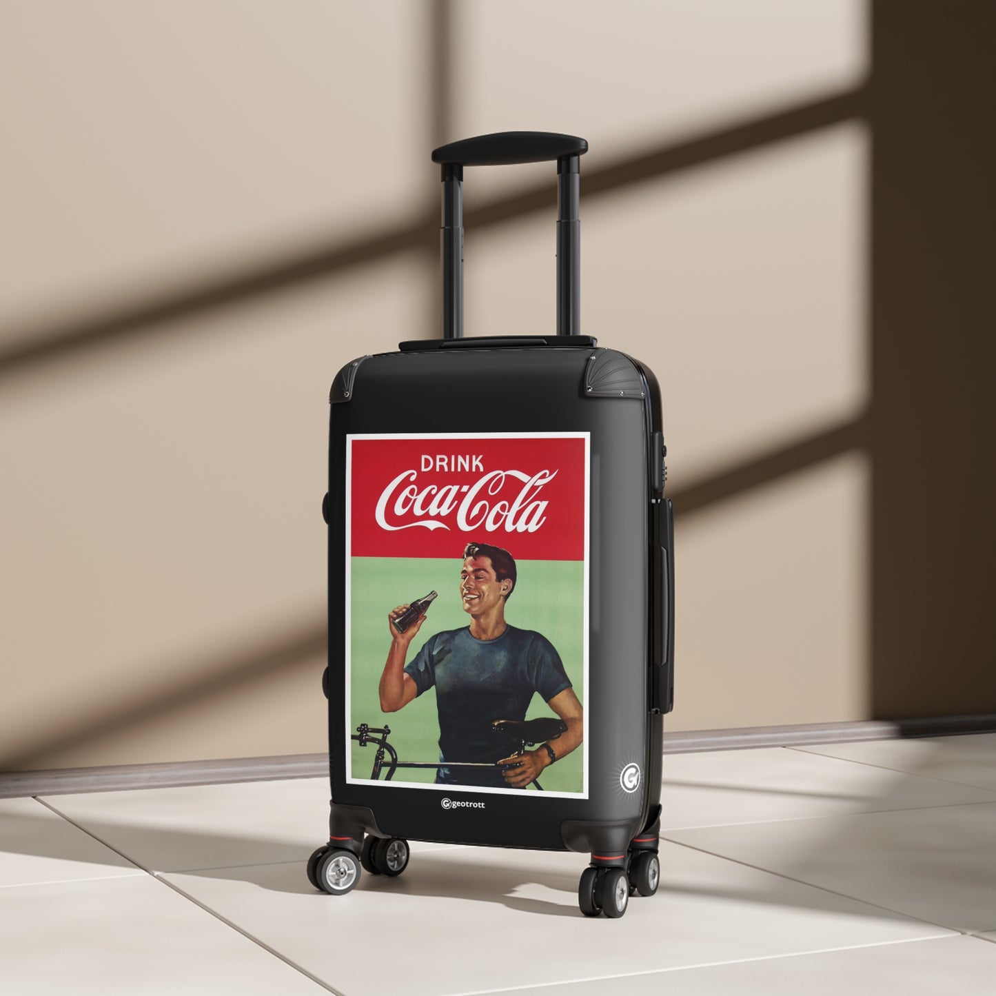 Drink Coca-Cola Handsome Fit Man Vintage Posters Retro Ad Luggage Bag Rolling Suitcase Spinner