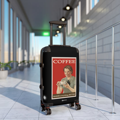 Coffee Makes everything Better Vintage Posters Retro Ad Luggage Bag Rolling Suitcase Spinner